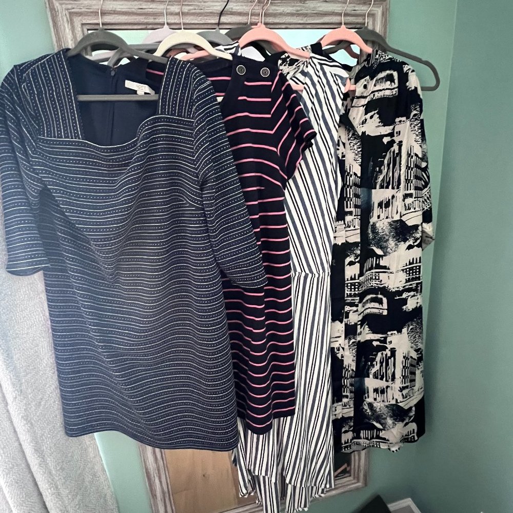 Lot of Four (4) Business Casual Dresses Loft H&M Blue